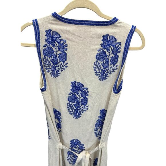 Isabel Marant Étoile Dita Silk Noil Blue Embroidered Dress Size 4 US / 36 FR - Picture 8 of 12